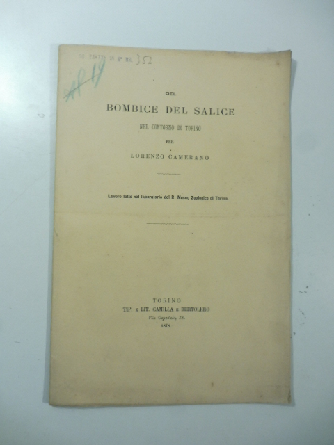 Del bombice del salice nel contorno di Torino